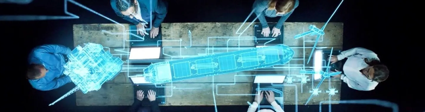 Image showing 6 people working on constructing digital twin models
